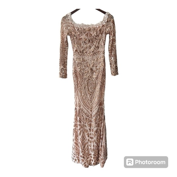 Fashion Nova Dresses & Skirts - Fashion Nova Pale Pink & Rose Gold Sequins Formal Dress Size S